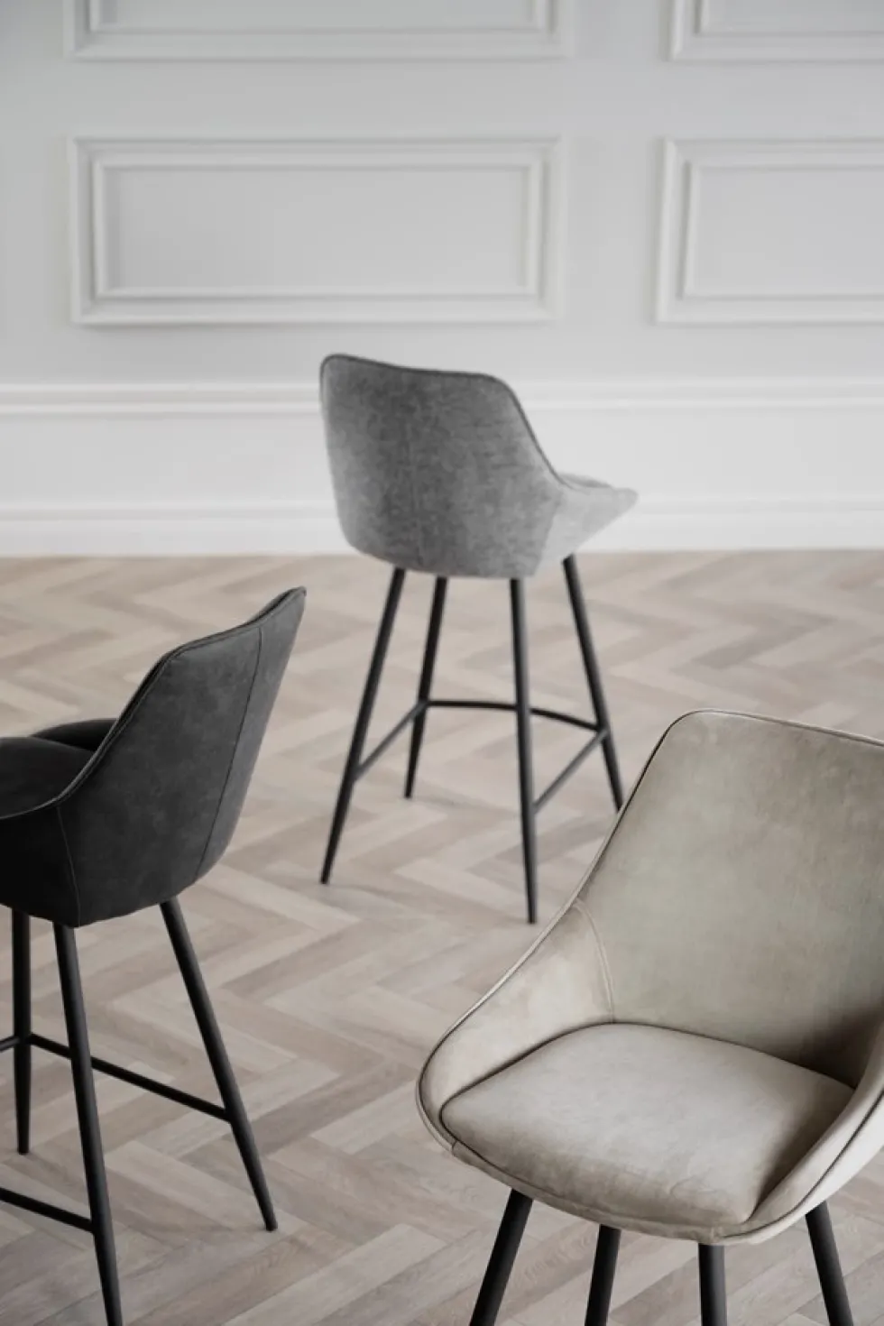 Barstol 'Sierra' - Beige/Sammet
