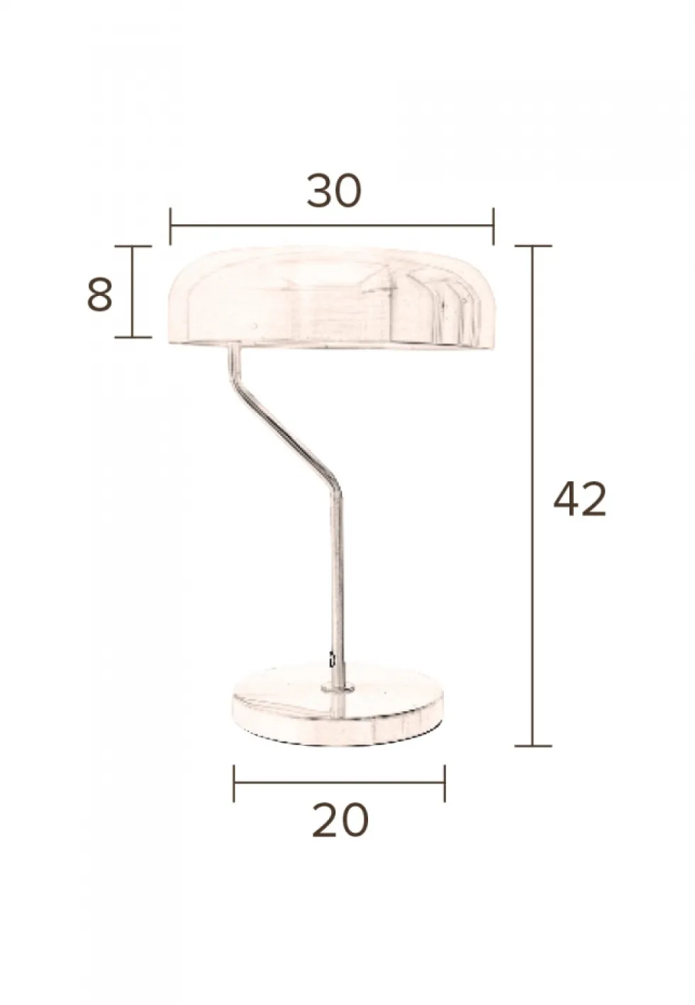 Bordslampa 'Eclipse' - Mässing