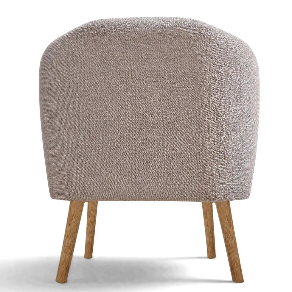 Fåtölj 'Capri' träben - Beige/Bouclé