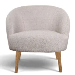 Fåtölj 'Capri' träben - Beige/Bouclé