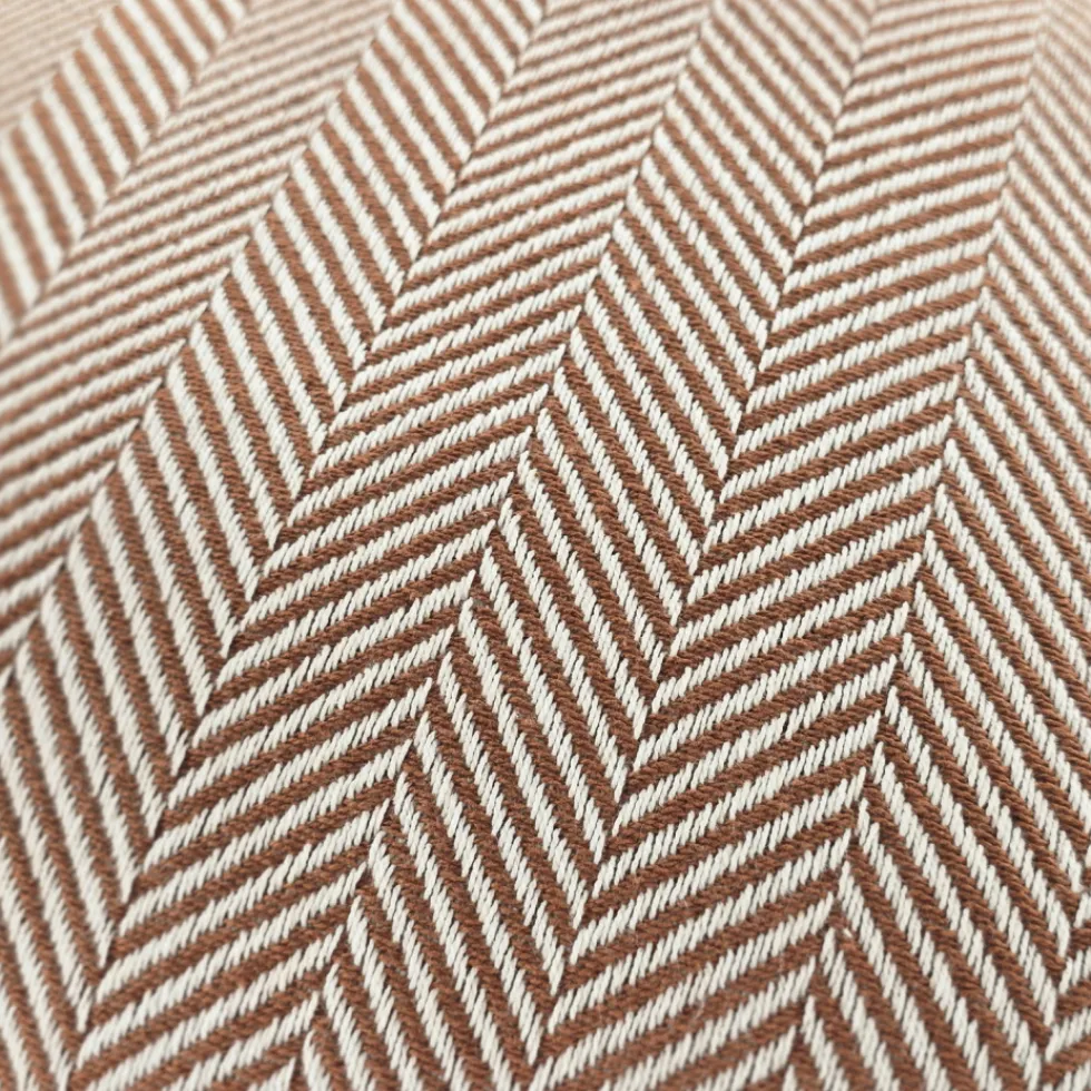 Kuddfodral 'Denisa Fishbone' 45x45cm - Brun/vit