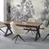 Matbord 'Baron' 200-350cm - Natur/svart