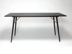 Matbord 'Lux' 160x90cm - Svart/Mässing