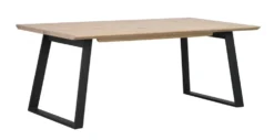 Matbord 'Melville' 210x95cm - Vitpigmenterad Ek/Svart