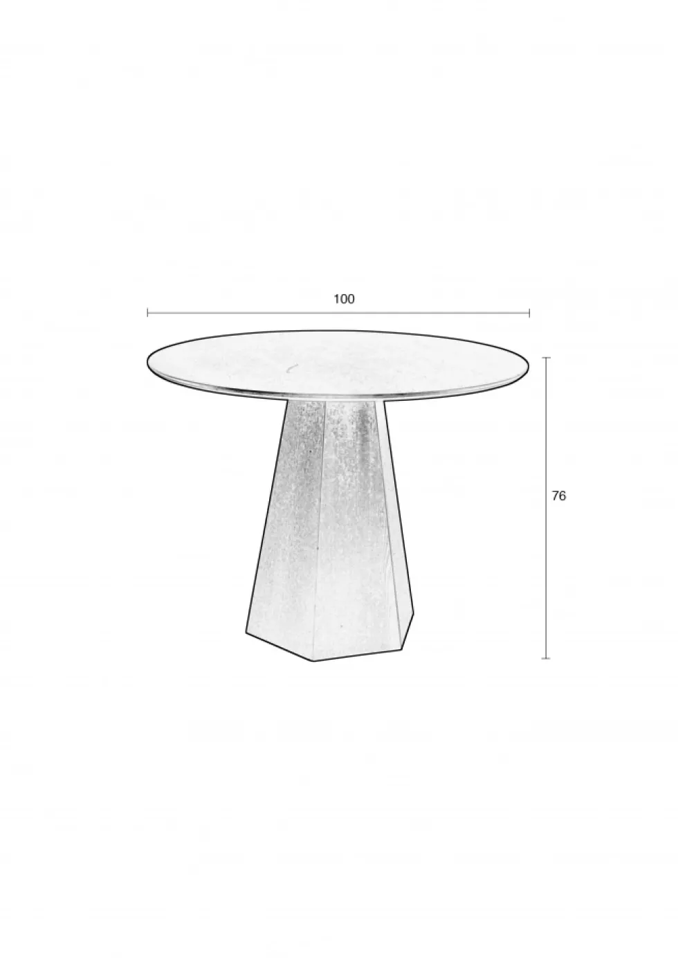 Matbord 'Pilar' Runt 100cm - Svart