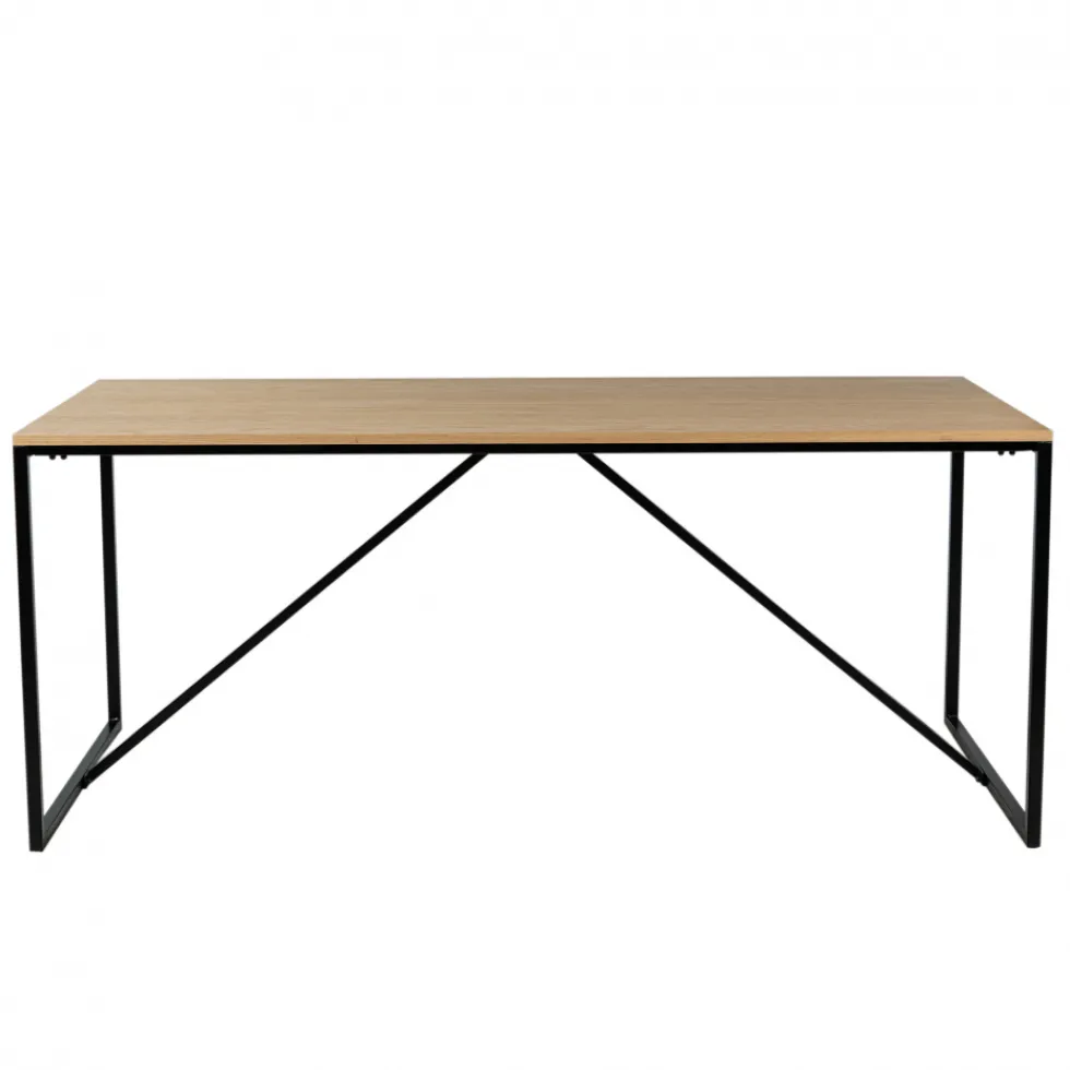 Matbord 'Vega' 180x90cm - Natur/Svart