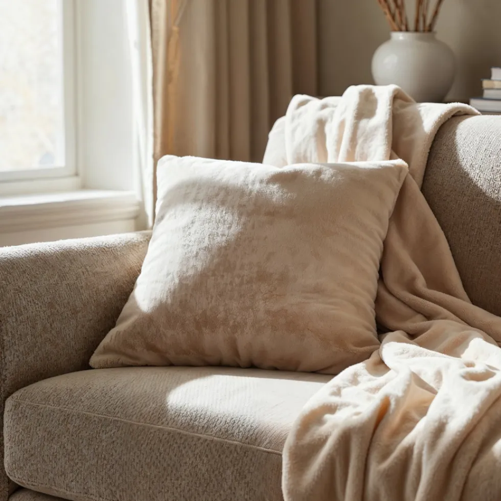 Pläd 'Aranga Super Soft Throw' 130x170cm - Beige