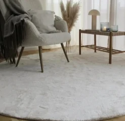 Rund matta 'Aranga Super Soft' - Vit