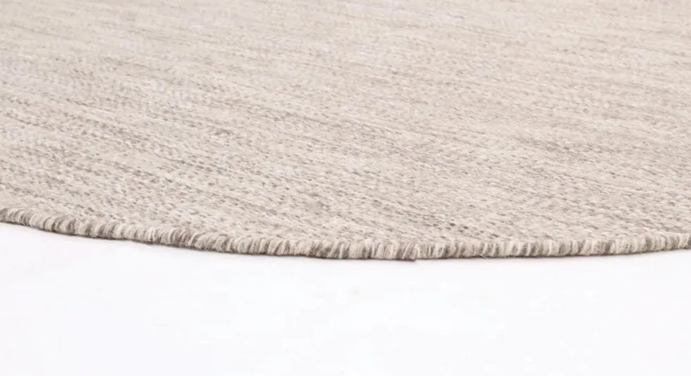 Rund matta 'Dhurry' - Beige
