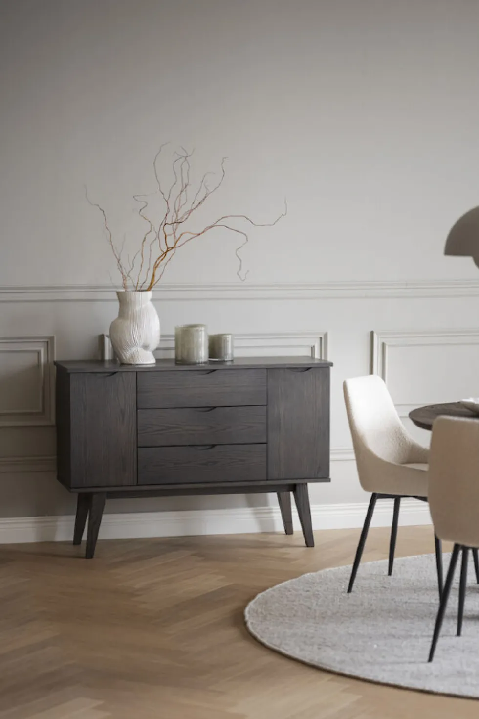Sideboard 'Filippa' 122x85cm - Mörk ek