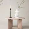 Soffbord 'Arvika' Runt 80cm - Vitpigmenterad Ek