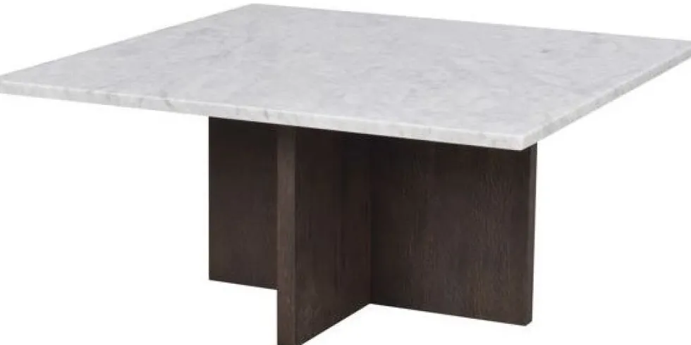 Soffbord 'Brooksville' 90x90cm - Vit/Brun