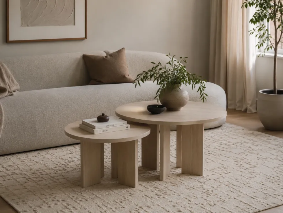 Soffbord 'Créme' Runt 75cm - Natur