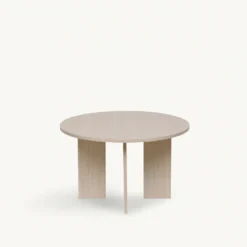 Soffbord 'Créme' Runt 75cm - Vitpigmenterad