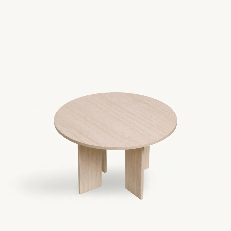 Soffbord 'Créme' Runt 75cm - Vitpigmenterad