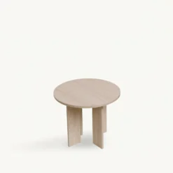 Soffbord 'Créme' Runt 55 cm - Vitpigmenterad