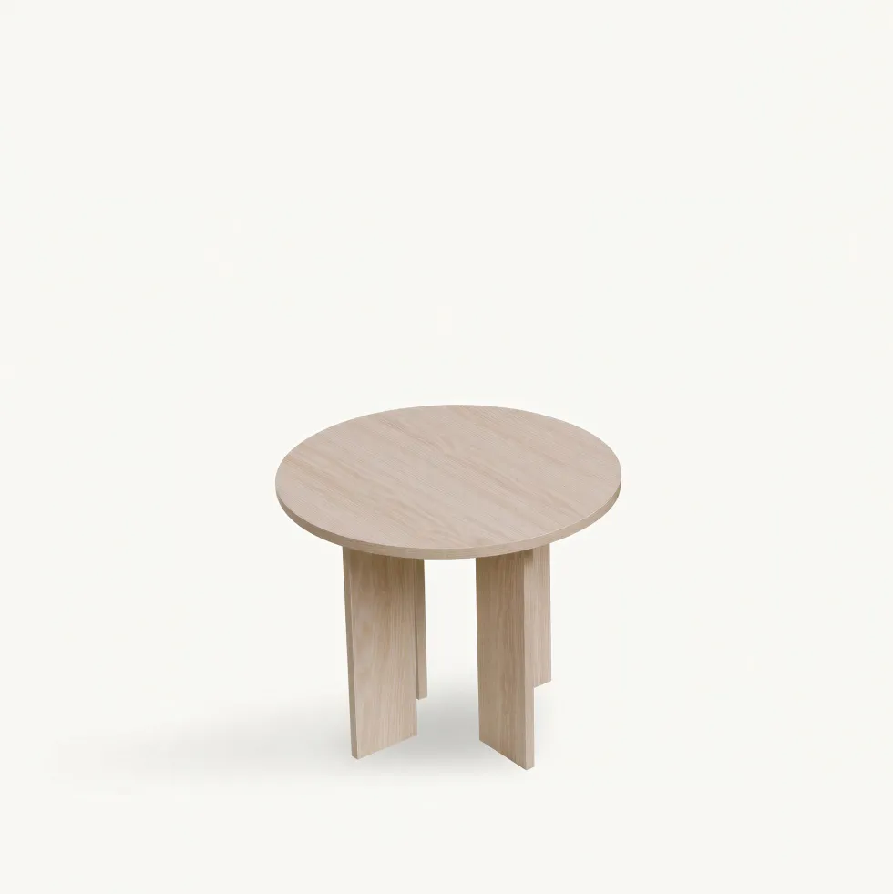 Soffbord 'Créme' Runt 55 cm - Vitpigmenterad