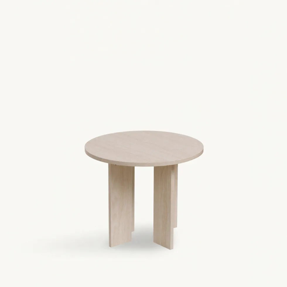 Soffbord 'Créme' Runt 55 cm - Vitpigmenterad