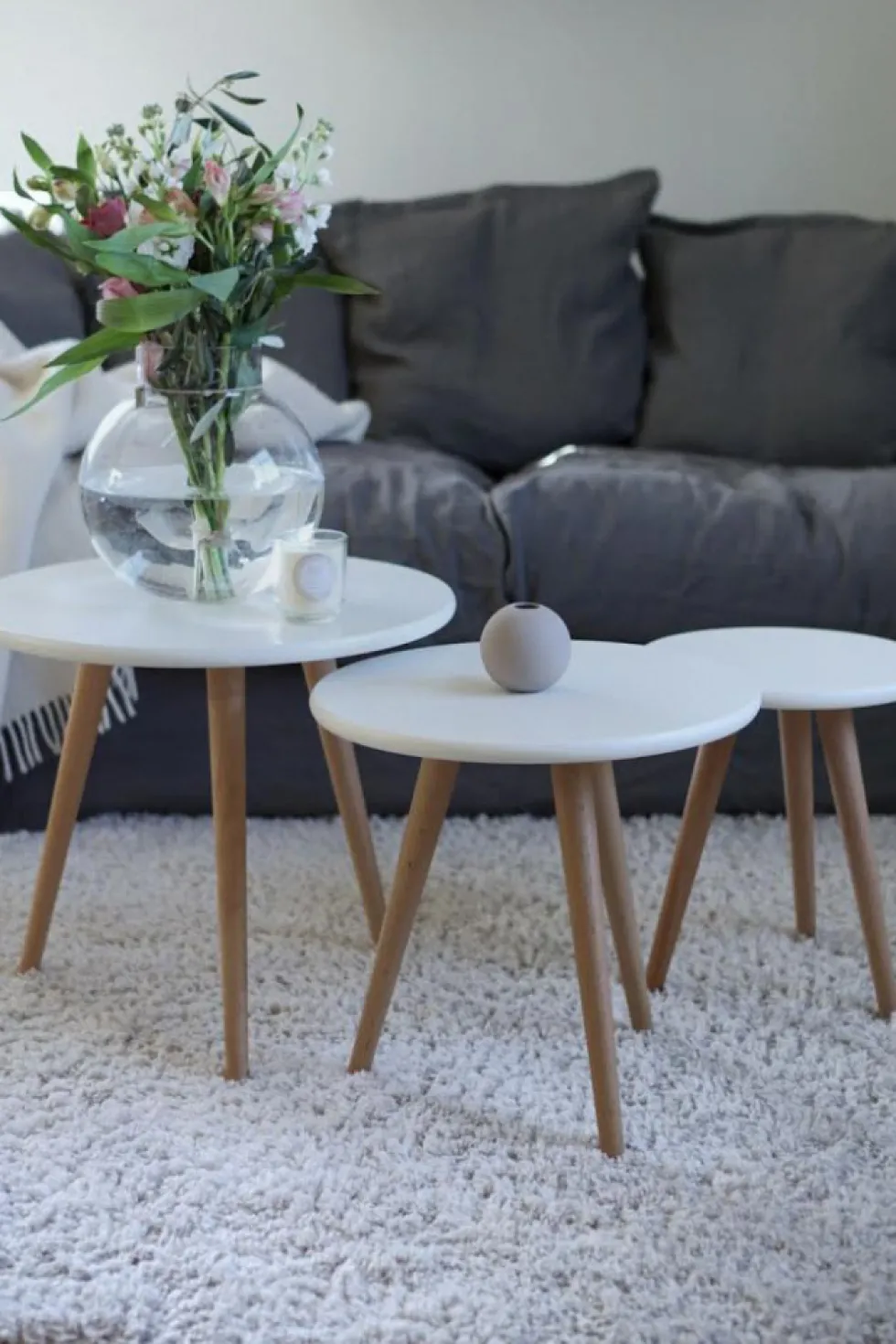 Soffbord 'Dalby' 3 delar - Vit