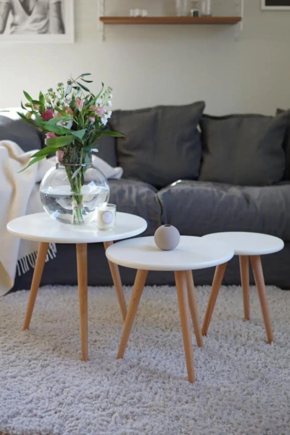 Soffbord 'Dalby' 3 delar - Vit