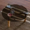 Soffbord 'Naia' Runt 80cm - Natur/Glas