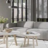 Soffbord 'Taransay' Runt 90cm - Beige/Vitpigmenterad