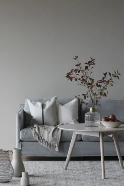 Soffbord 'Yumi' Runt 90cm - Vitpigmenterad ek