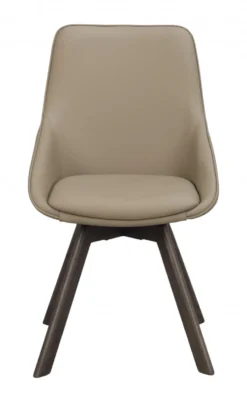 Stol 'Alison' Läder - Beige/brun