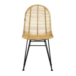 Stol 'Striped rattan' - Natur/Svart