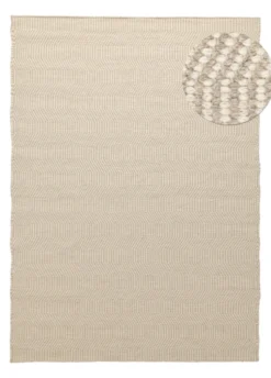 Ullmatta 'Larkana' - Beige/vit