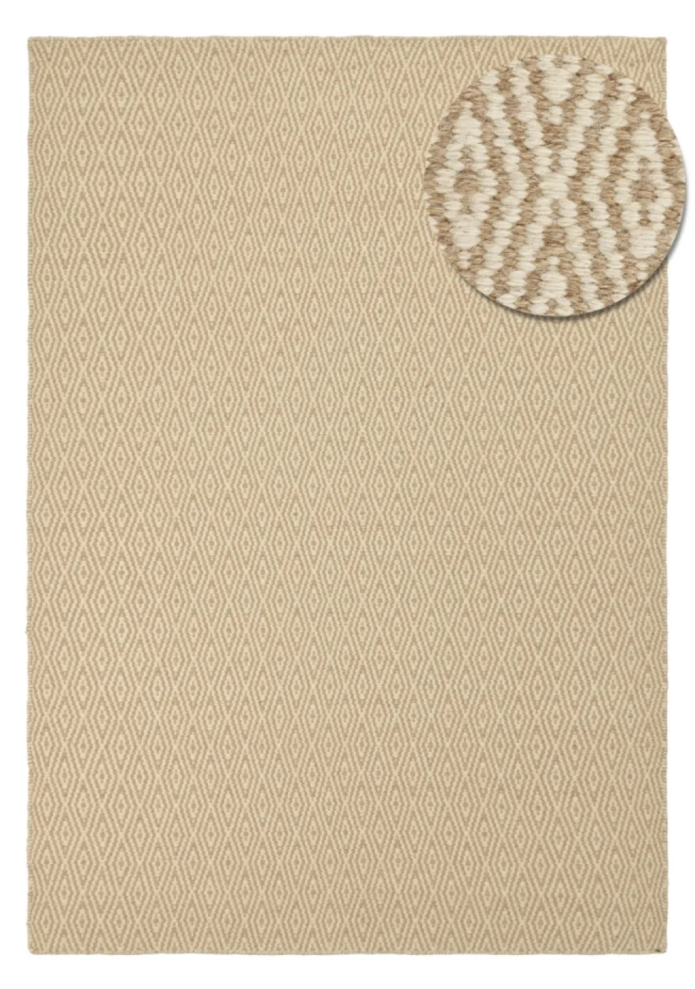 Ullmatta 'Monastir' - Beige/vit