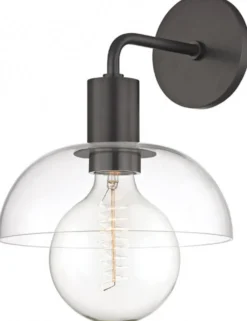 Vägglampa 'Glass Shade' - Svart