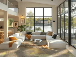 Wiltonmatta 'Elena' 240x340cm - Beige/Guld
